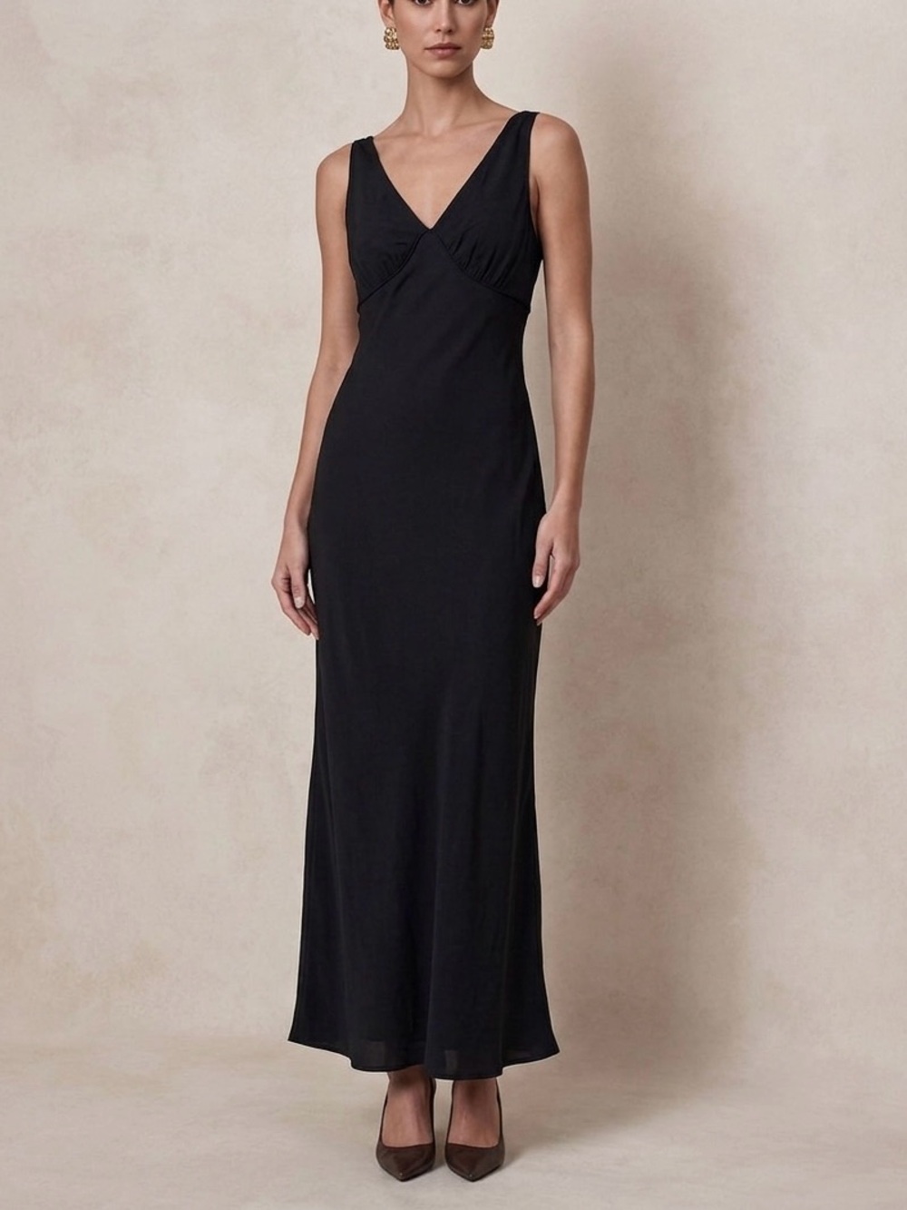 Madewell Black Sleeveless V-Neck Maxi Dress